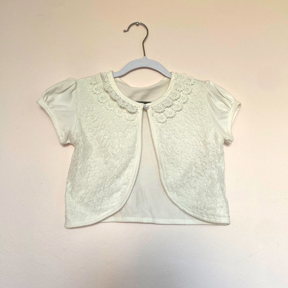 Girls jacket, short sleeve lace